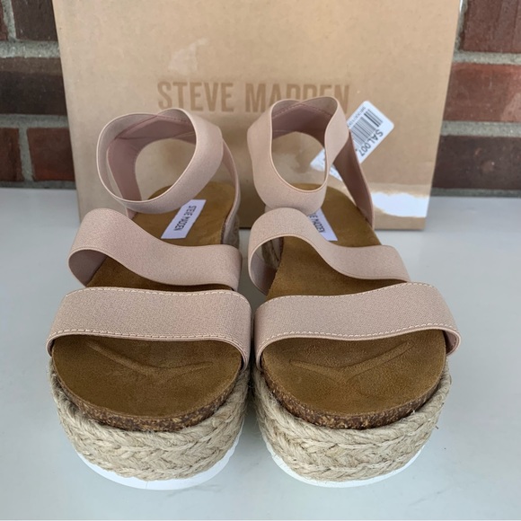 Steve Madden Womens Kimmie Blush Fabric Espadrille Platform Sandals US 9 M - Picture 3 of 9